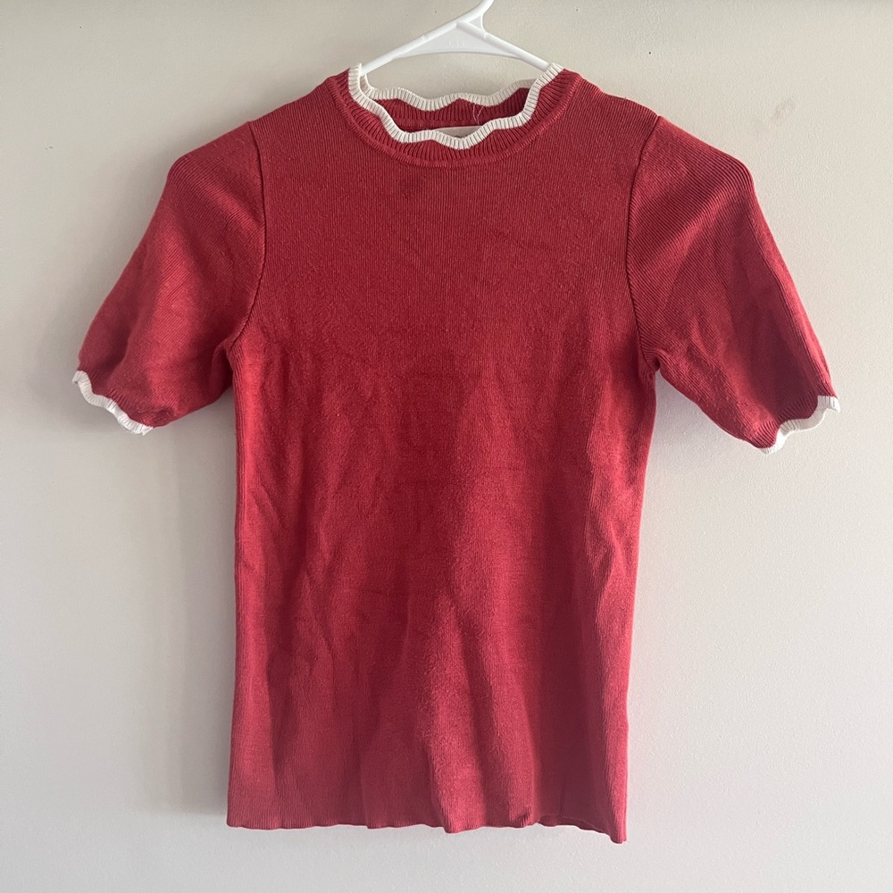 Roolee Red Top with White Accents